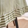 Tablecloth French Retro Striped Yarn-Dyed Cotton And Linen Ruffle Edge Striped Green Dining Table Living Room Fabric