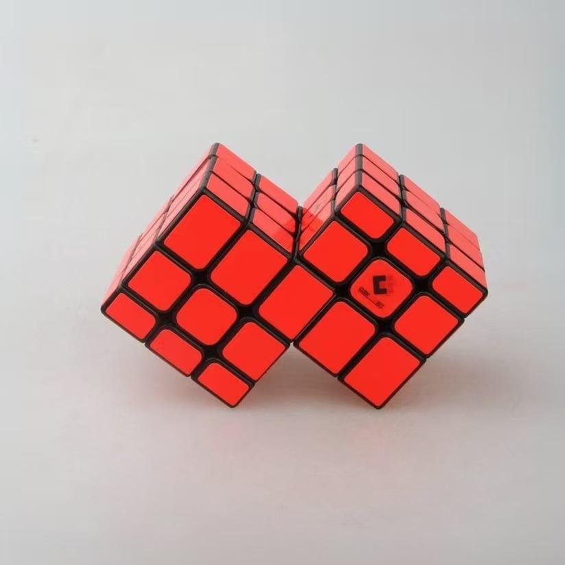 Cube Twist Double 3x3 Conjoined Magic Cube Speed Cube Puzzle Unequal Distance Mirror Magic Cube Colorful Magic Cube Puzzl красный