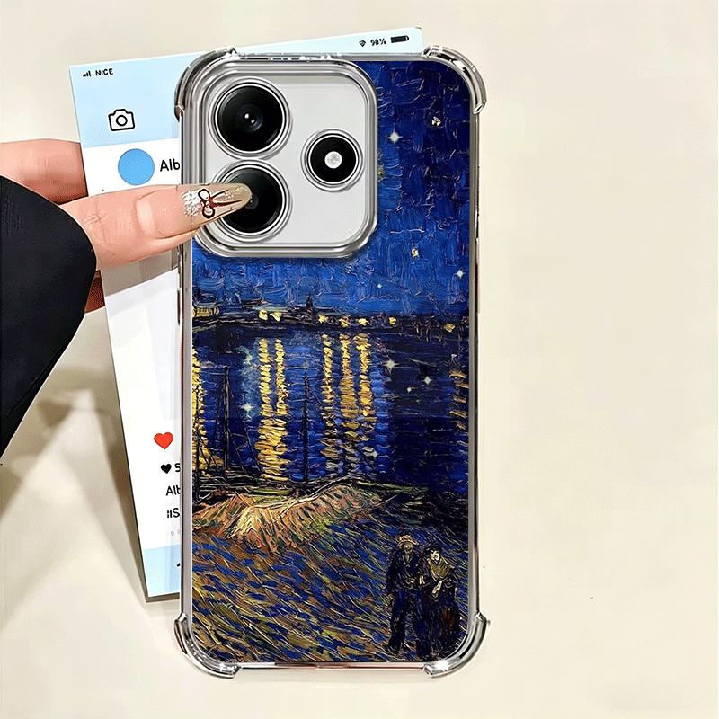 Van Gogh Ölgemälde Ästhetik Vergoldetes Handyhülle Für Xiaomi Poco X5 X6 X7 X8 Pro Max F8 Ultra F7 M8 M7 M5S Redmi 15C 15 14C 1