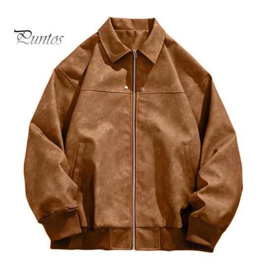 

Мужская куртка, пальто с лацканами, длинный рукав, однотонное пальто с карманами, свободный крой, застежка-молния, универсальная верхняя одежда M коричневый