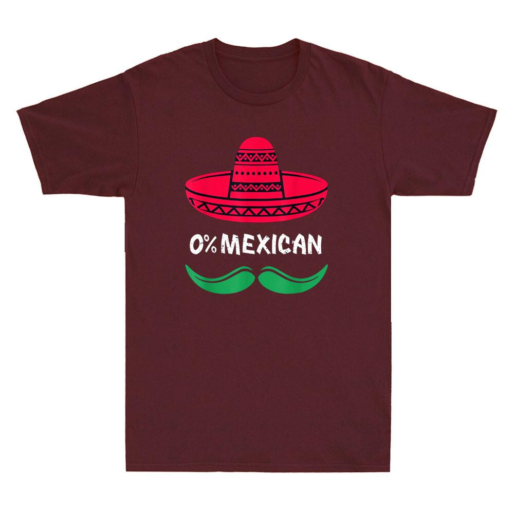 0% Mexican With Sombrero And Mustache For Cinco De Mayo Vintage Men T-shirt XL