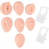 Parte del corpo modello flessibile in silicone morbido, Modello di naso, lingua, bocca, occhio, ombelico, orecchio in silicone, Orecchio finto con 2 basi per pratica piercing, agopuntura e