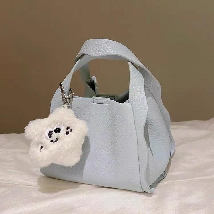 Portable blue bucket bag women's 2025 new early spring high-end vegetable basket bag shoulder messenger bag