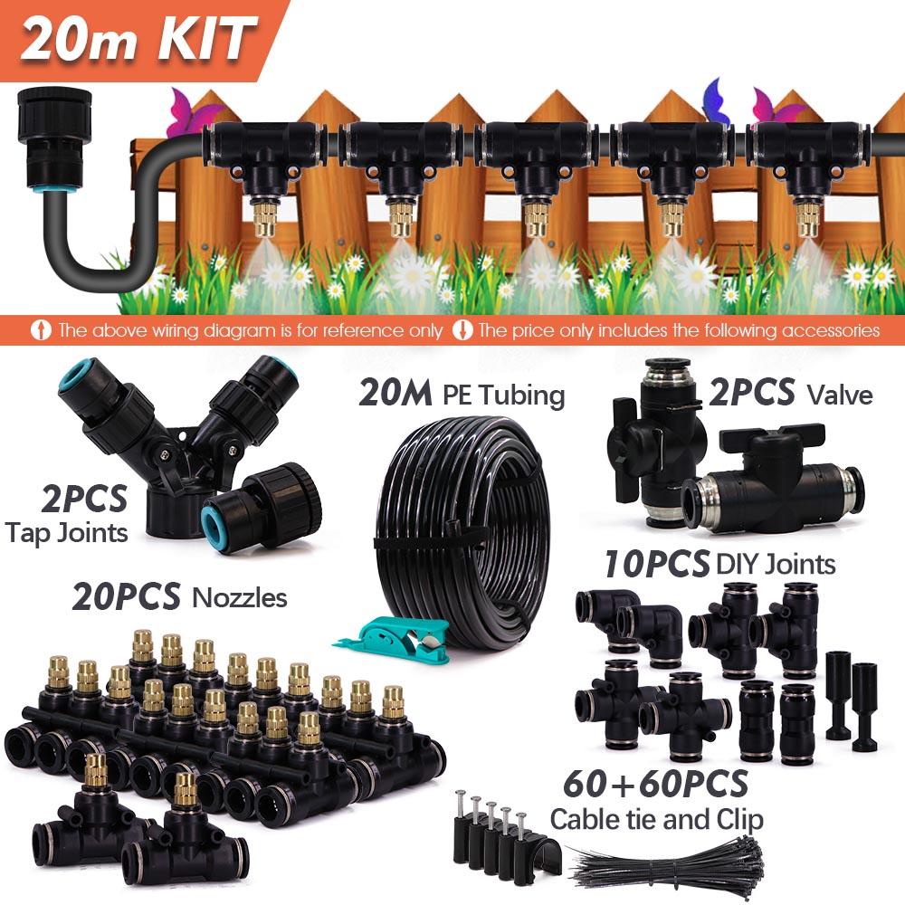 3/8" 9/12mm Misting Cooling System Adjustable Sprayer Quick Connector with 8mm Nozzle Garden Irrigation Auto Watering Sprinklers
