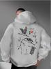 Tokyo Japan Crane Hoodie Unisex Men Women Japanese Bird Red Sun Graphic Back Print Minimalist Casual Streetwear Pullover