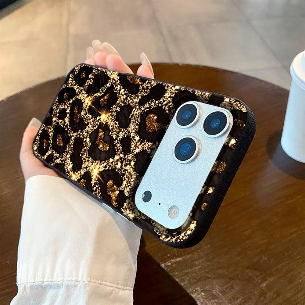 

Flashy Leopard Print Silicone Phone Case For iPhone 17 Pro Max 11 12 13 14 15 16 Pro 17 Air 15 14 Plus X XS XR Soft Cover iPhone XR