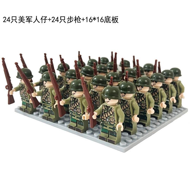 24PCS World War II Troops, American, Soviet Union, China, British Soldiers, Mini Action Figures, Humanoid Dolls, Toy Boys.