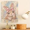 Cute Rabbit Pearl Art Canvas with Frame 3D Shiny Bead Painting Modern Room Decor Relaxing Handmade Craft Perfect Unique Gift Choice