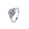 S925 Sterling Silver 3 Carat Pear-Shaped D Color Moissanite Ring