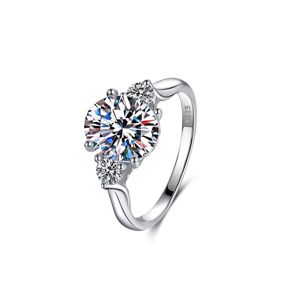 S925 Sterling Silver 3 Carat Pear-Shaped D Color Moissanite Ring