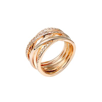 Pandora Anillo para Mujer con Tira de Möbius Entrelazada en Oro Rosa 180919CZ