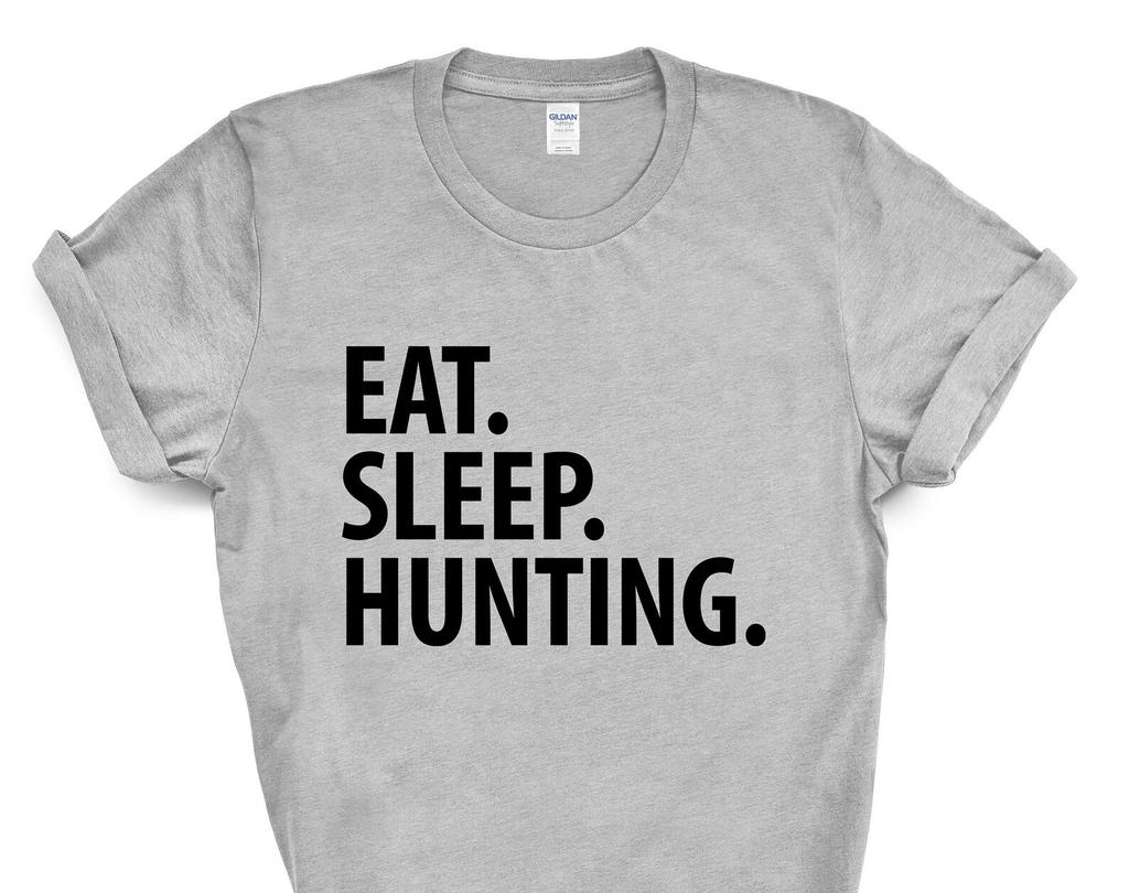 Hunting T-Shirt, Eat Sleep Hunting Shirt Mens Womens Gifts - 3395