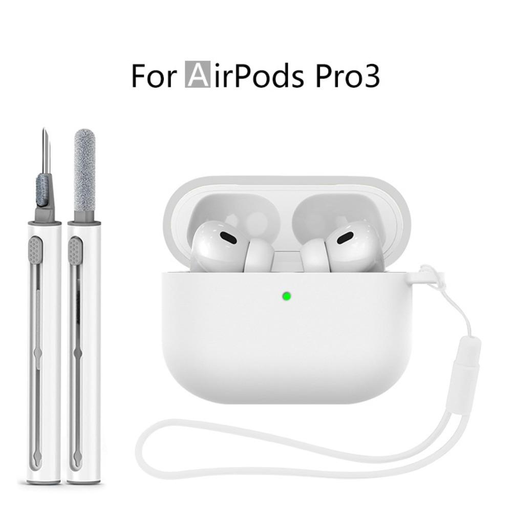 Dustproof Earbuds Cleaning Kit with lanyard Charging Box Shell Protective Case for Airpods Pro 3