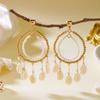 Boho Cowrie Shell Drop Earrings for Women Gold Color Beaded Hoop Tassel Dangle Earring Summer Beach Vacation Jewelry Accessories