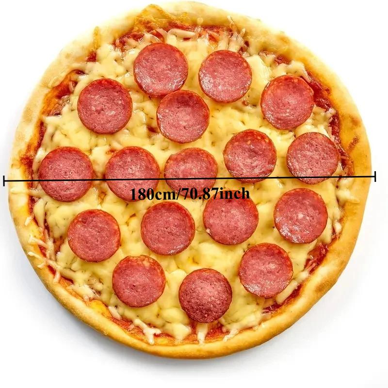 

1 шт. Мягкий и теплый флисовый плед с принтом пиццы для всех сезонов - Идеально подходит для дивана, офиса, кровати, кемпинга и путешествий Дакрон
