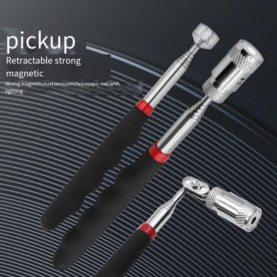 1PC Telescopic Pickup with LED Light Magnetic Suction Rod Suction Iron Rod0 Metal Parts Magnetic Suction Tool Telescopic Pickup