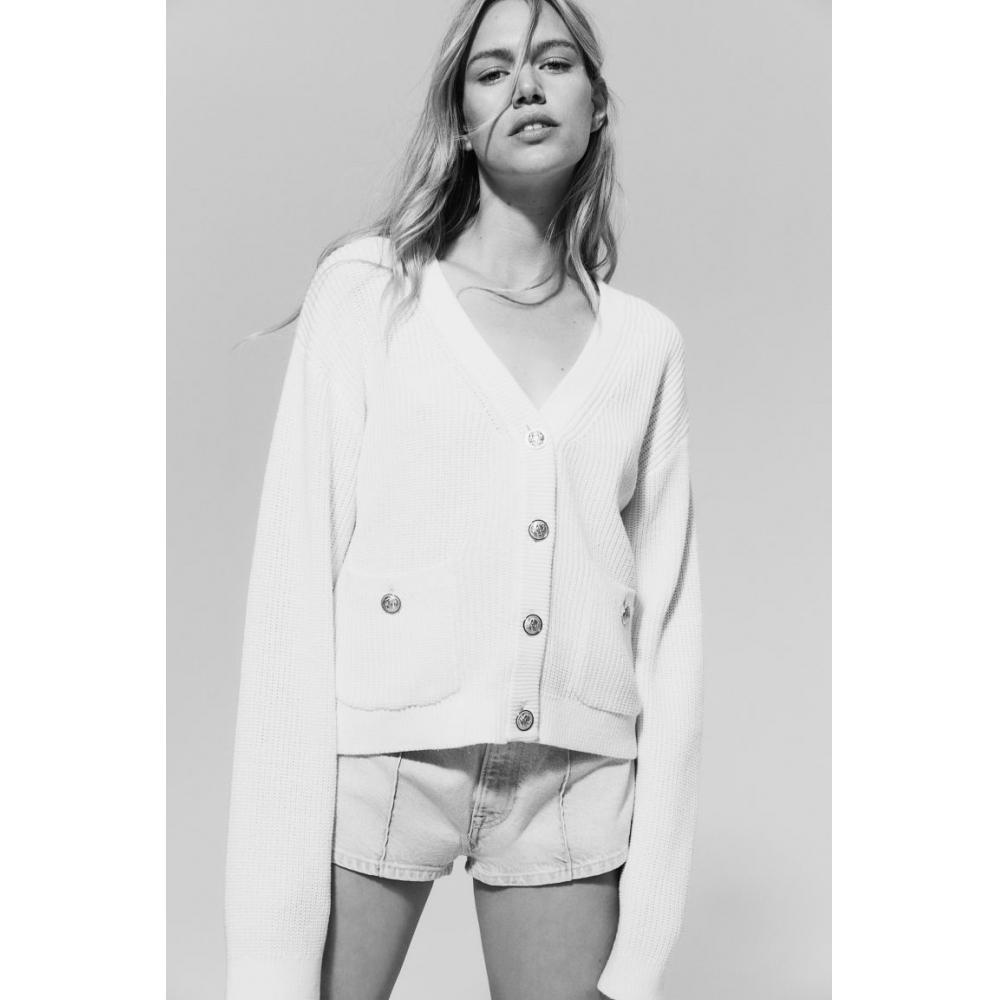

H M pocket detail cardigan cream