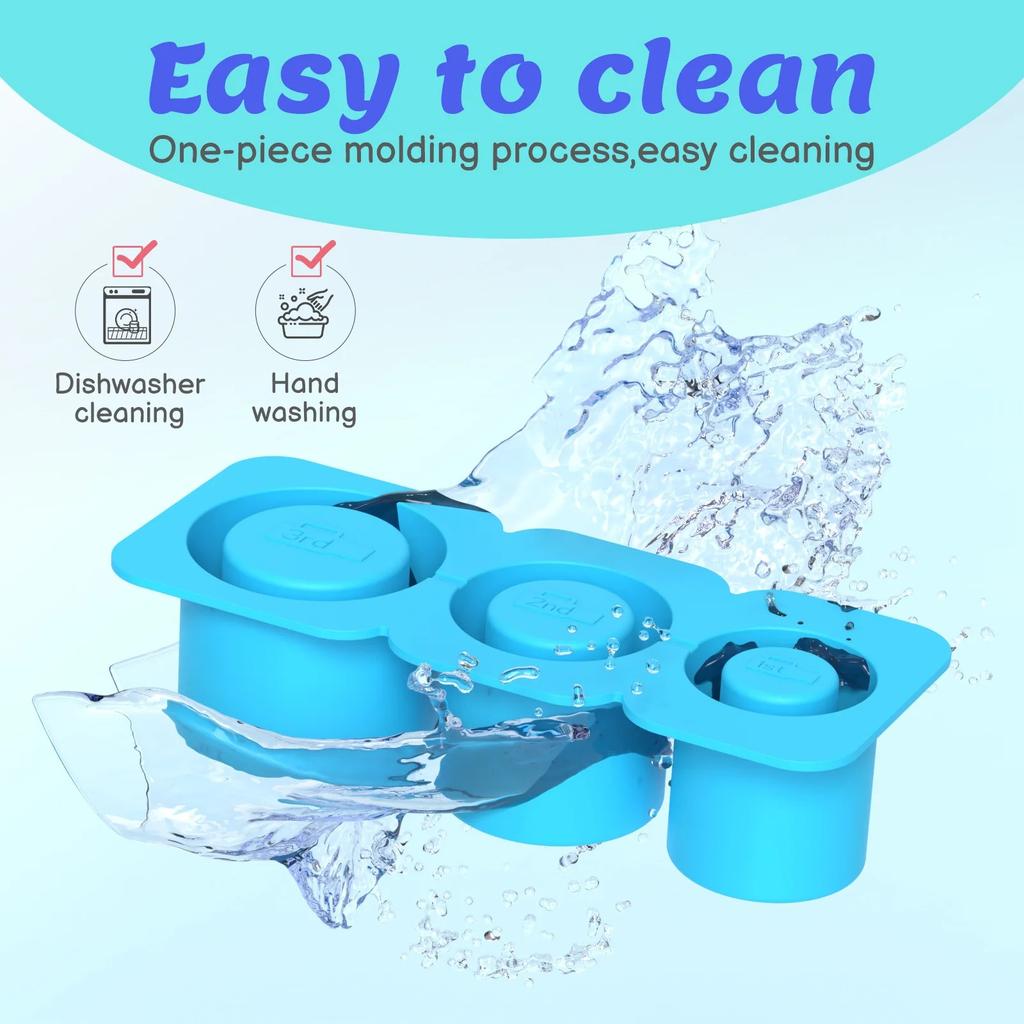 Silicone Ice Cube Mold for Water Cup with Lid Non Stick Summer Ice Molds Easy Demoulding Soft Ice Cube Ice Trays for Tumblers