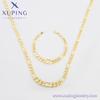 S00113589 Xuping 14K Goldfarbe Premium-Textur Hip Hop Cuban Chain Umweltfreundliches Kupfer Schwere Kette Schmuckset