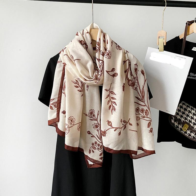 185 * 85cm Letní Dámský Nový Středně Dlouhý Šátek Šál Prodyšný Opalovací Módní Všestranný Prémiový Hedvábný Šátek