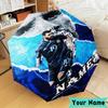 Custom Name Me-ssi football Umbrella, Foldable Umbrella Suitable for Outdoor Shopping Travel Sports, Exquisite Gift for Family