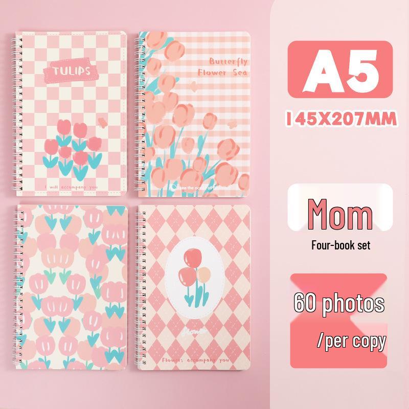 A5 Floral Spiral Notebook: Girlish Heart Study Stationery, Loose-Leaf Student Journal