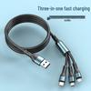66W Braided Three-in-One Type-C Fast Charging Cable for Huawei