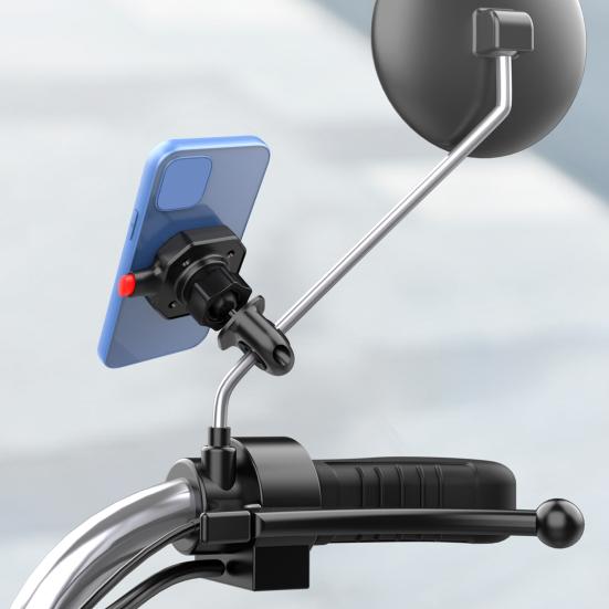 Motorcycle Rearview Mirror Phone Holder Quick Release Heavy Duty Anti-slip Shockproof Universal Riding Motorbike Scooter Cell Phone Mount