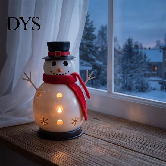 Indoor Party Atmosphere Decor Christmas Snowman Candle Holder, Iron Tealight Stand for Tabletop Decor, Unique Holiday Gift Family Festive Centerpiece