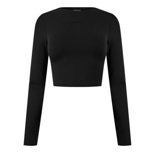 USA Pro Womens/Ladies Logo Long-Sleeved Crop Top