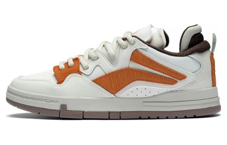 Li Ning Wave PRO Устойчивые к истиранию Дышащие Низкие Скейтбордические кроссовки Мужские Бело-оранжевые AECT015-1 45