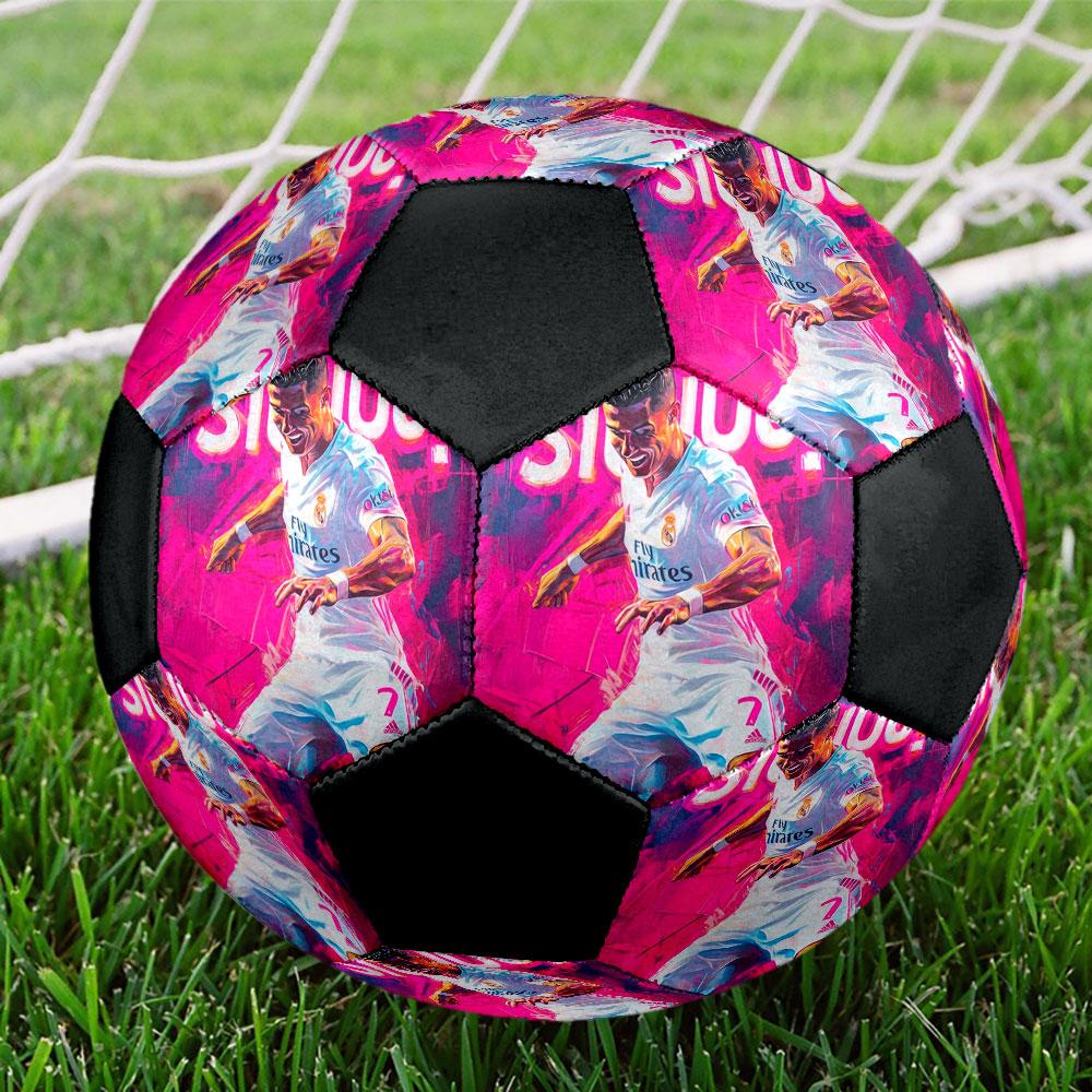 1 Stück Cristiano Ronaldo Glory Größe 5 Fußball PrahaHallenfußball Ball Bunt Alle Altersgruppen Maschinengenäht PVC Wettkampfbereit Langlebig Hoher Rückprall