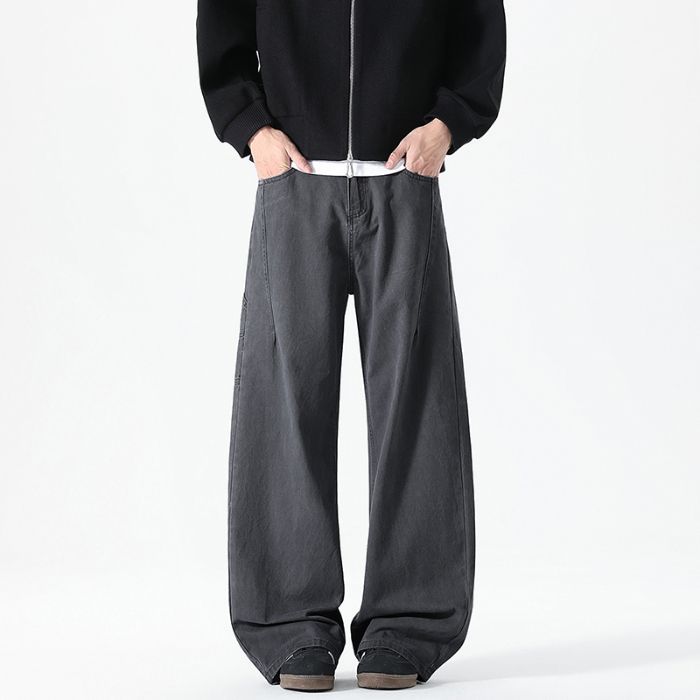 Minger | American High Street Trendy Brand Tooling Casual Pants Men's Autumn New Loose Wide-leg Straight Cotton Trousers