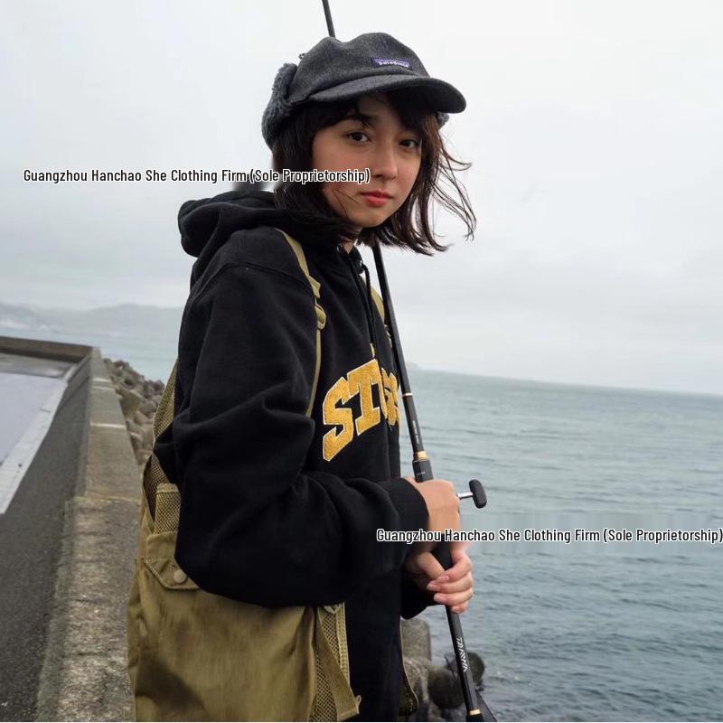 Men's Hip Hop Kanye Letter Embroidered Fleece Hoodie