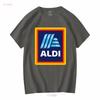 Neues ALDI Supermarkt Lebensmittelgeschäft Logo T-Shirt Lustig Größe S bis 5XL Vintage Gewaschene Mode Atmungsaktiv Stilvoll Lässig homme