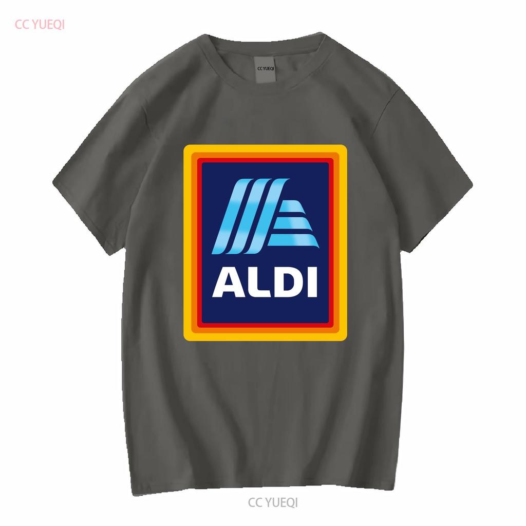 Neues ALDI Supermarkt Lebensmittelgeschäft Logo T-Shirt Lustig Größe S bis 5XL Vintage Gewaschene Mode Atmungsaktiv Stilvoll Lässig homme