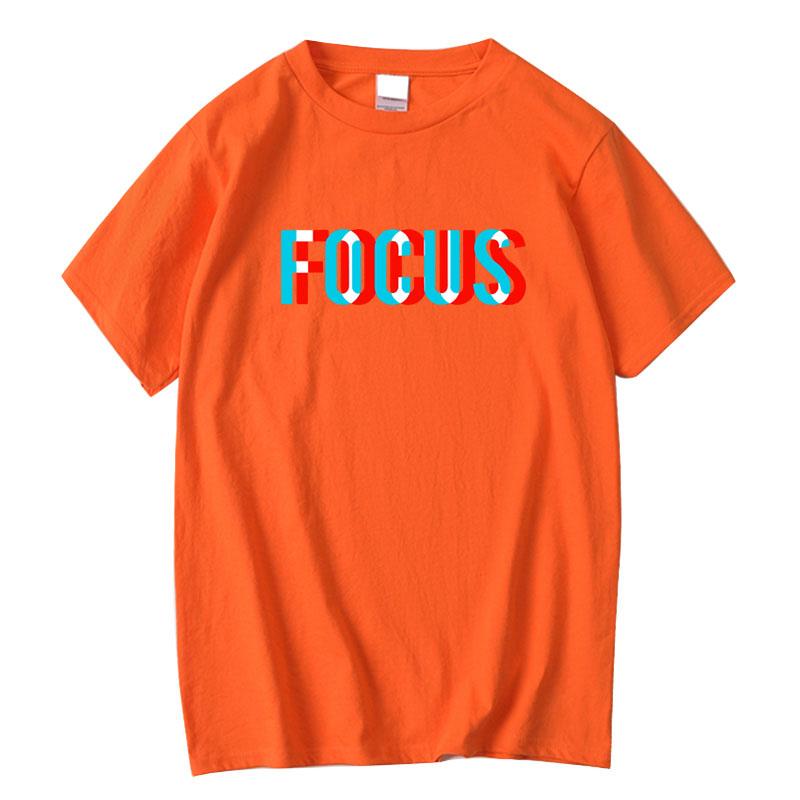 Men's T-shirt Cotton Summer Loose Focus Print Men T Shirt Casual Loose o-neck Men t-shirt Male Tees