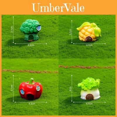 Entzückende Harz-Gemüse-Obst-Haus-Miniaturen für DIY-Gartendekor und Terrarien
