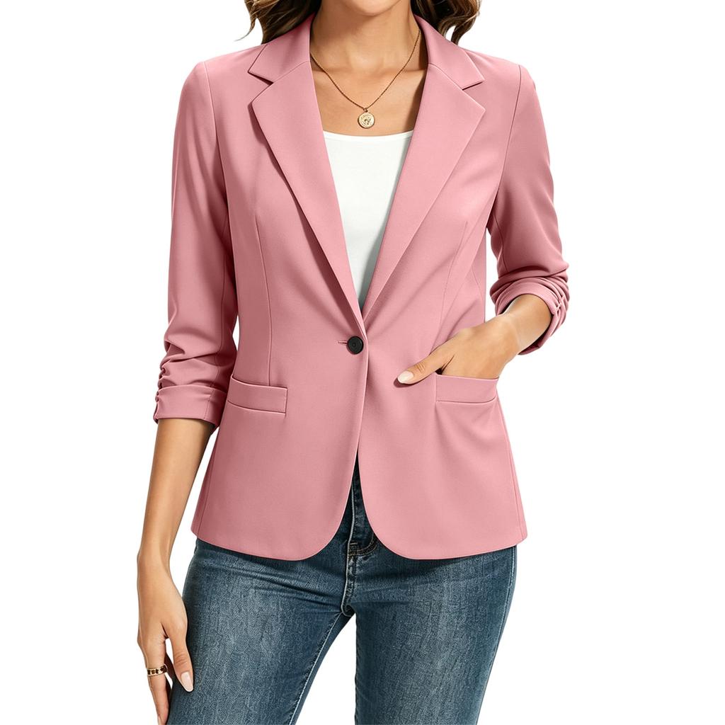 Women's Color Slim Fit Jacket for Business Casual Wear