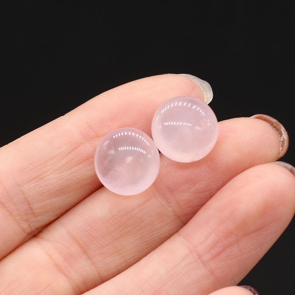 1 Paar, böhmische Reiki-Heilkristall-Ohrringe, einzigartige runde Edelsteine aus natürlichem Energiestein, Ohrstecker für Frauen, Urlaubsschmuck, Geschenke, 12 × 12 mm