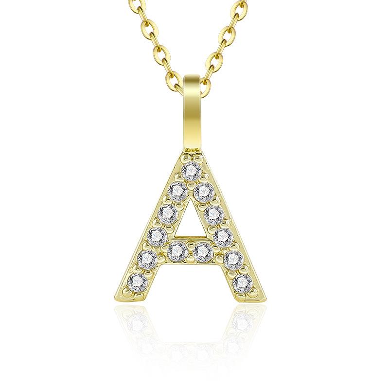Gold Color Pendant Necklace with Chain for Women - Initial Jewelry Gift