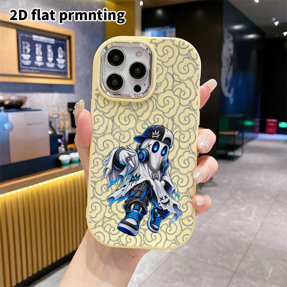 Phone Case: 2D Flat Design Suitable for iPhone 18 17 16 15 14 13 Pro Protective Case, Couple Style, Hip-hop Ghost, Christmas and Halloween Gifts