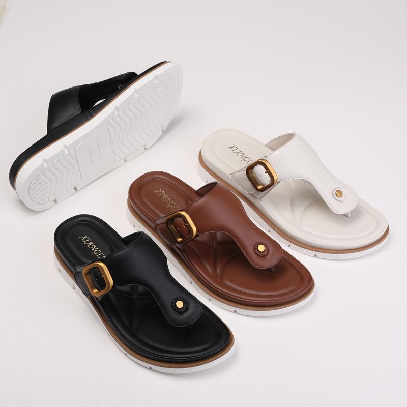 Fashion Shoes Woman's Slippers Slides Low Rubber Flip Flops Fashion Shale Female Beach 2025 Soft Hawaiian Luxury Summer Sabot Flat TPR F