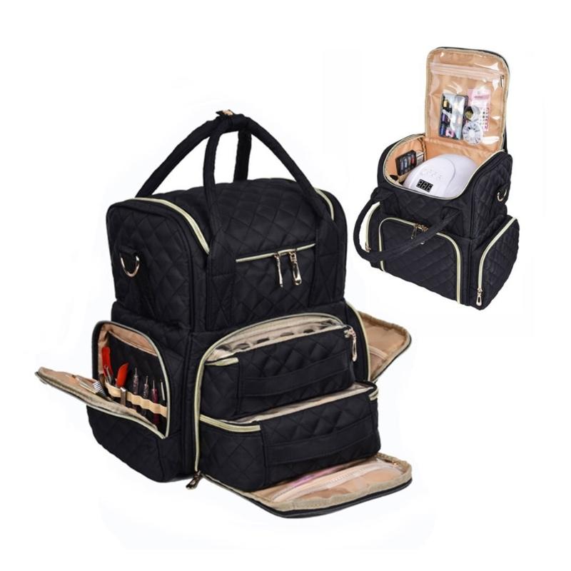 Borsa da Trasporto Professionale per Unghie con Struttura Antiurto e Maniglia per Bagaglio, Perfetta per Contenere 130 Flaconi di Colore Liquido