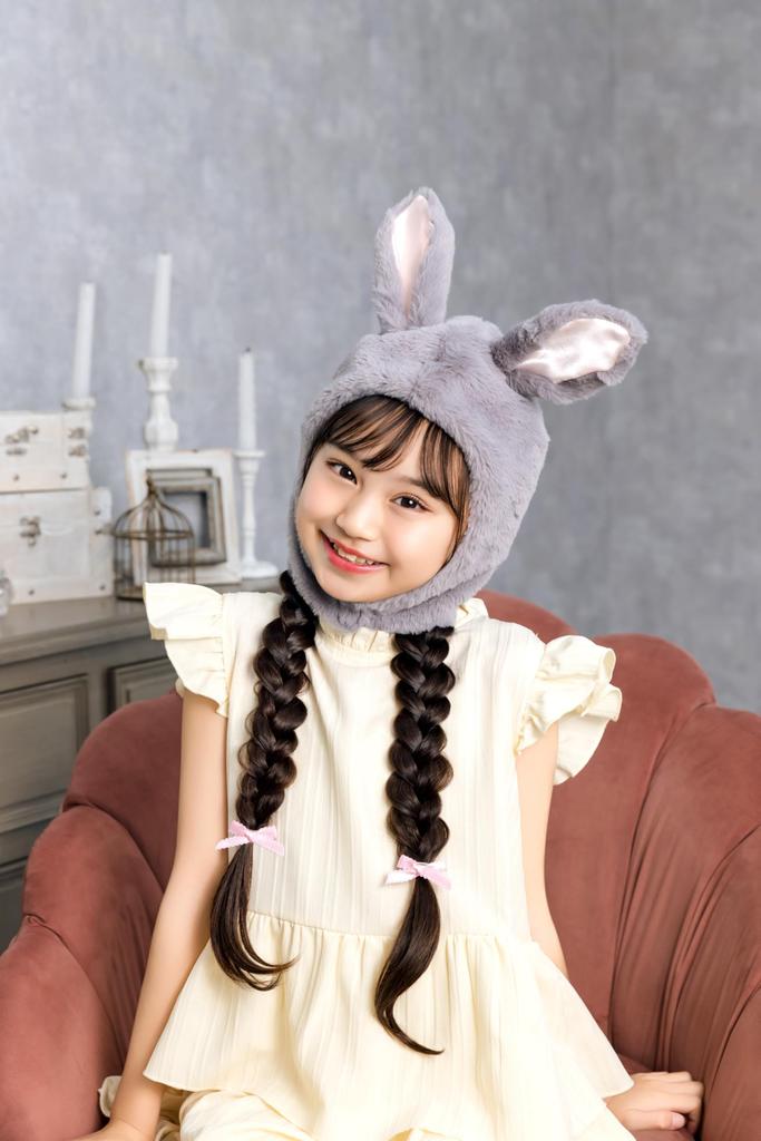 Clearstone Cosplay Halloween Fluffy Gray Headgear, Bunny, Kids,
