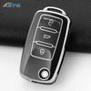 Tpu Car Flip Key Case Fob Keychain Suit For Volkswagen Vw Polo Golf Passat Tiguan Beetle Caddy Eos Skoda Octavia Seat Leon Altea