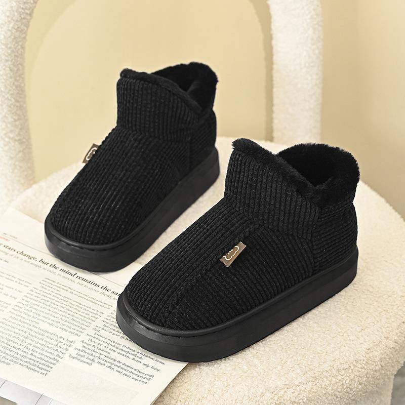 2024 Winter New Trend Velvet Women's Cotton Shoes, Korean Version of Fashion Thick Velvet Parent-child Snow Boots