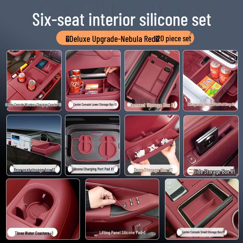 AITO M8 Car Interior Silicone Protector Set - Central Control & Cup Holder Accessories