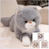 Lifelike Fuzzy Black Cat Plush Toys Realistic Fluffy Lying Cat Stuffed Animal Birthday Christmas Gifts