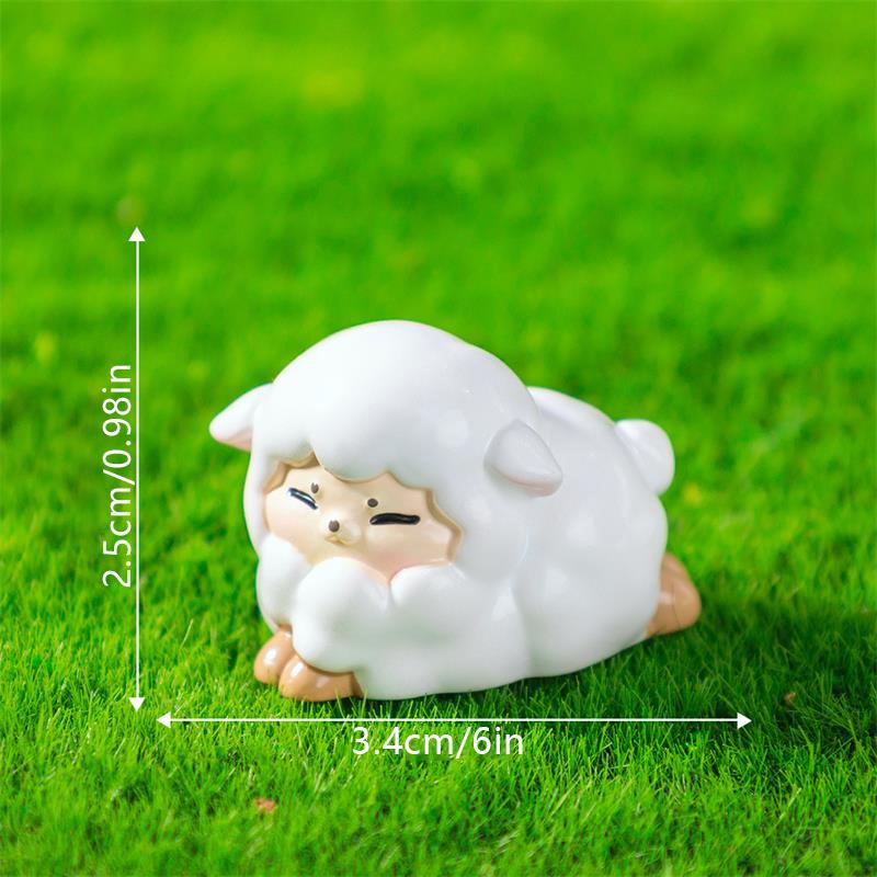 

2 шт./пакет Милая мини-кукла ягненок овечка украшения для машины фигурки для микроландшафта DIY аксессуары декор для дома игрушка для кукольного домика подарки для детей